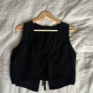 Left On Friday Black Vest in Sport Silk, size medium